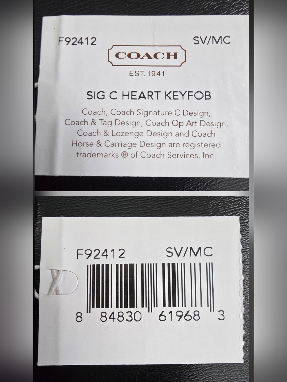 NWT Rare Coach Signature C Heart Keyfob F92412  silver red purple Y2K - Picture 4 of 9